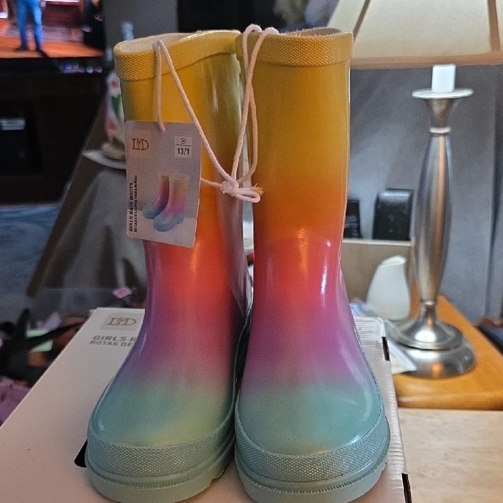 Yellow and Pink Rain Boots for All Weather